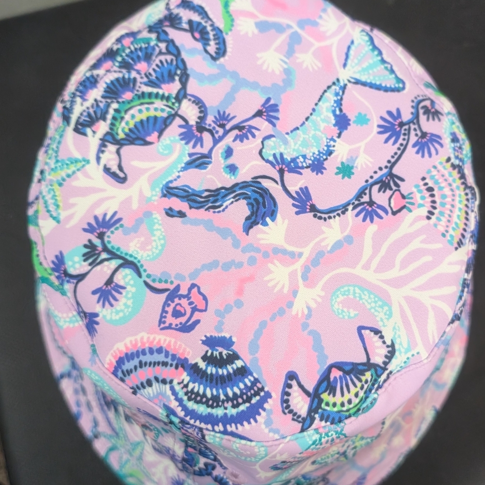 Lilly Pultizer Lilac Freesia Mermaid For You bucket hat.